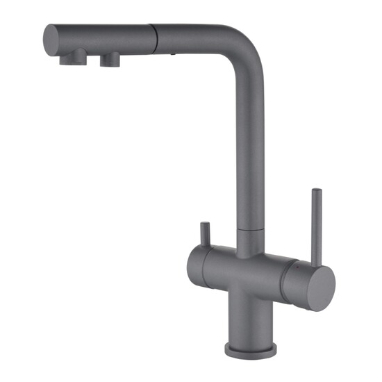 Robinet d’évier à trois voies avec extrémité extractible Helika Akvaduo PLUS 2683 (Alumetallic)