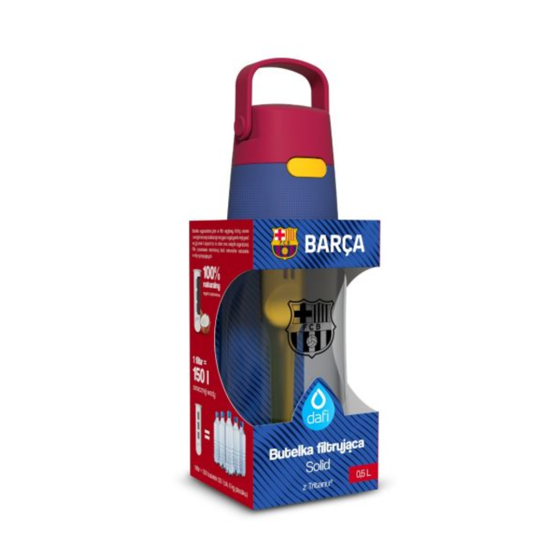 Bouteille filtrante Dafi Solid 0,5 l FC Barcelona + sirop Hugo Spiritz