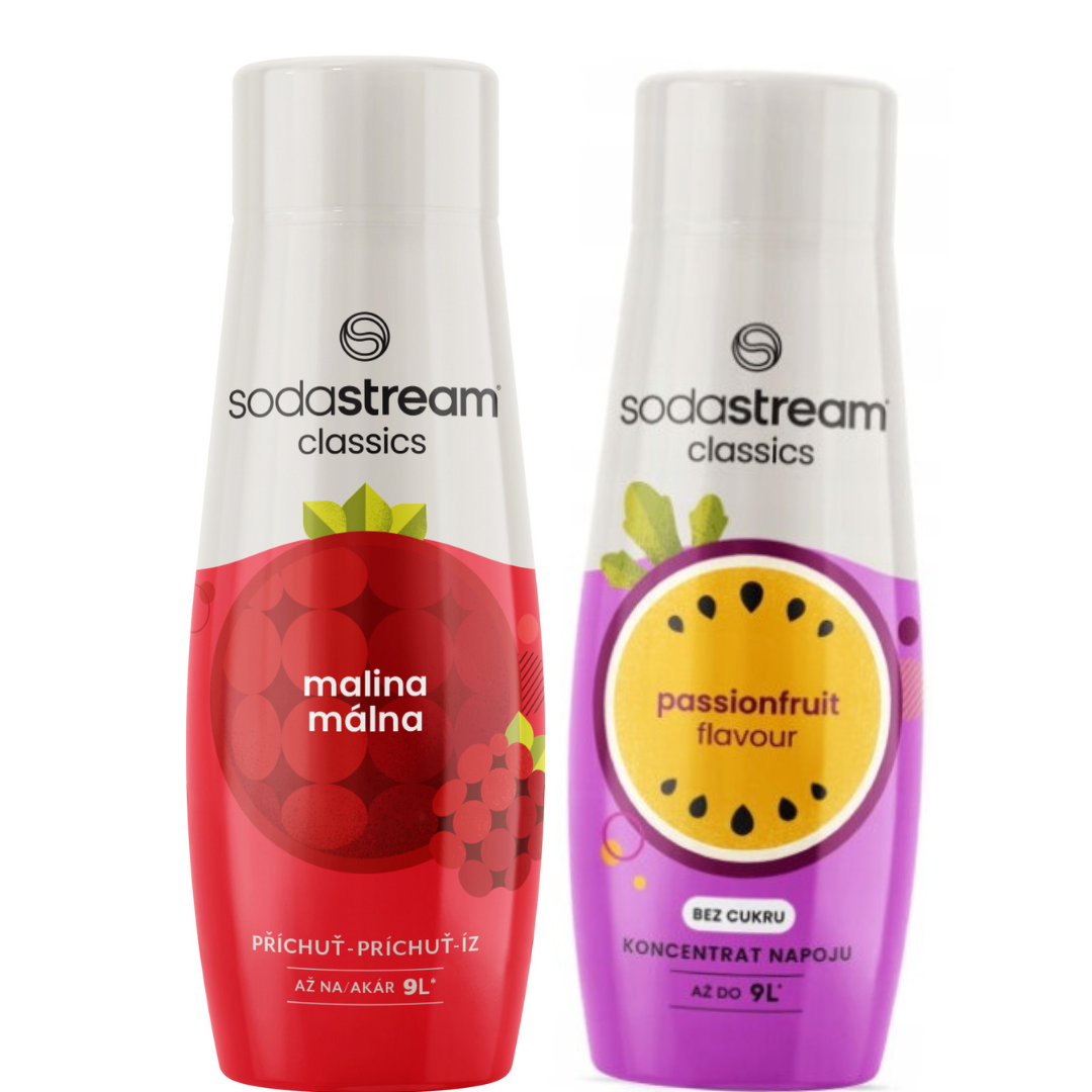 2 × SodaStream Framboise + Fruit de la passion sirops