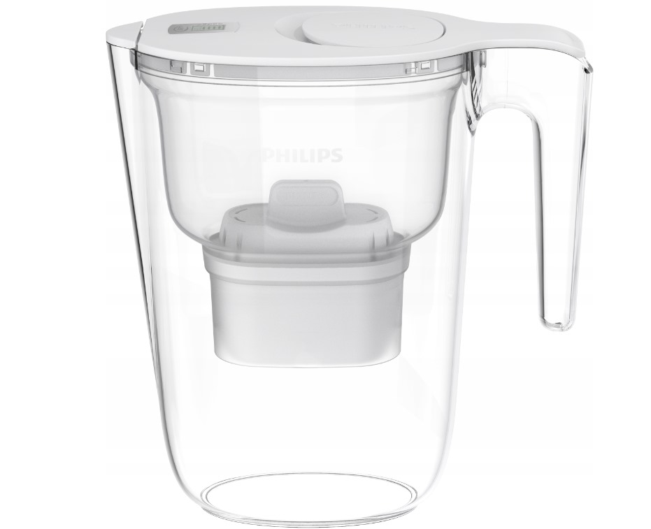 Carafe filtrante Philips, 2,6L, avec minuterie, blanche (AWP2933WHT)