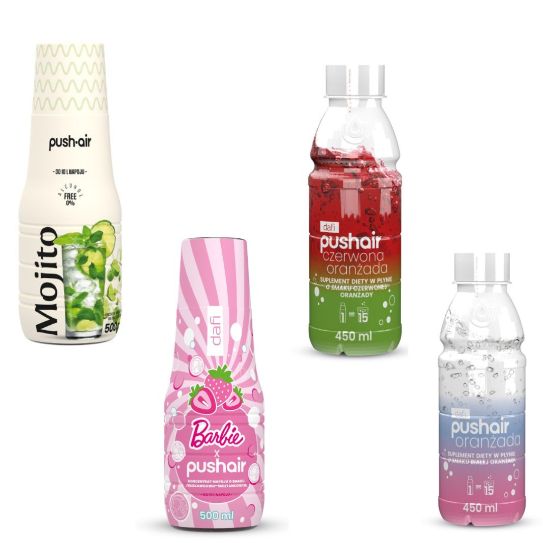 4× Dafi Mojito + Barbie + Red Orangeade + White Orange syrups