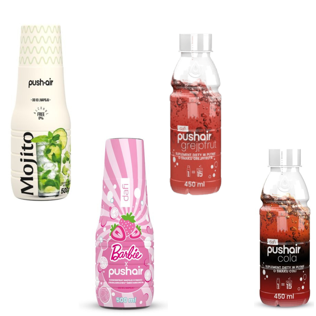 4x Dafi Mojito + Barbie + Grapefruit + Cola syrups