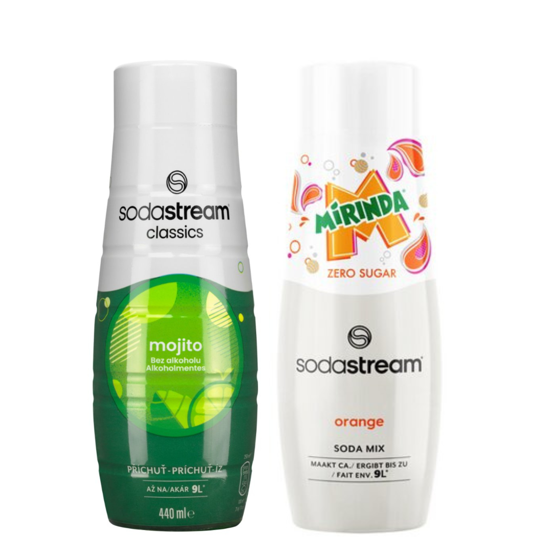 2 x SodaStream MOJITO + MIRINDA LIGHT sirops