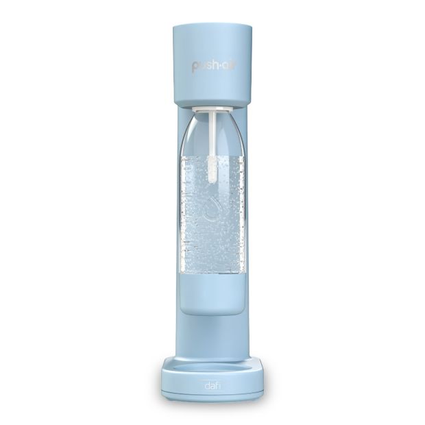 Saturateur d'eau PUSHAIR de Dafi - Azure + Cartouche de CO2 + Bouteille 0.7 L