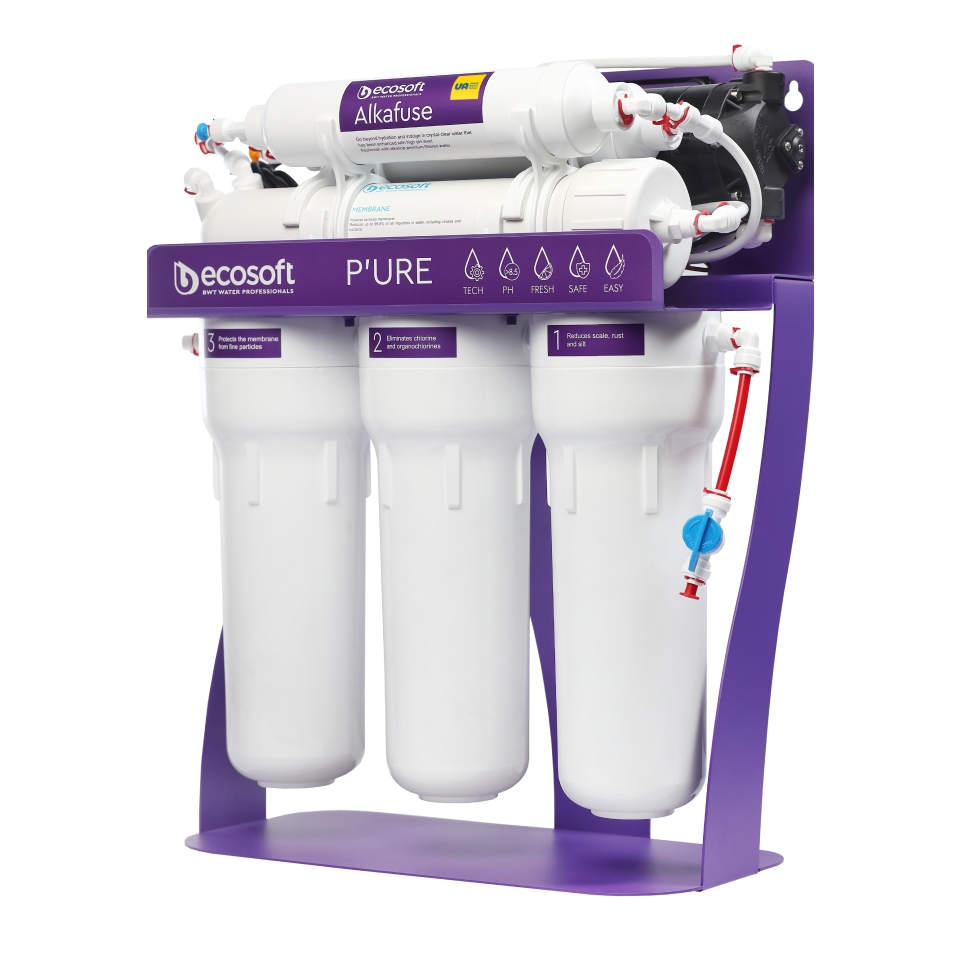 Ecosoft PURE Alkafuse osmose inverse (pour augmenter le pH de l'eau) avec pompe