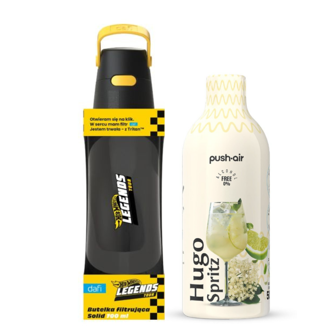 Bouteille filtrante Dafi SOLID HOT WHEELS 0,7 l + sirop HUGO SPRITZ