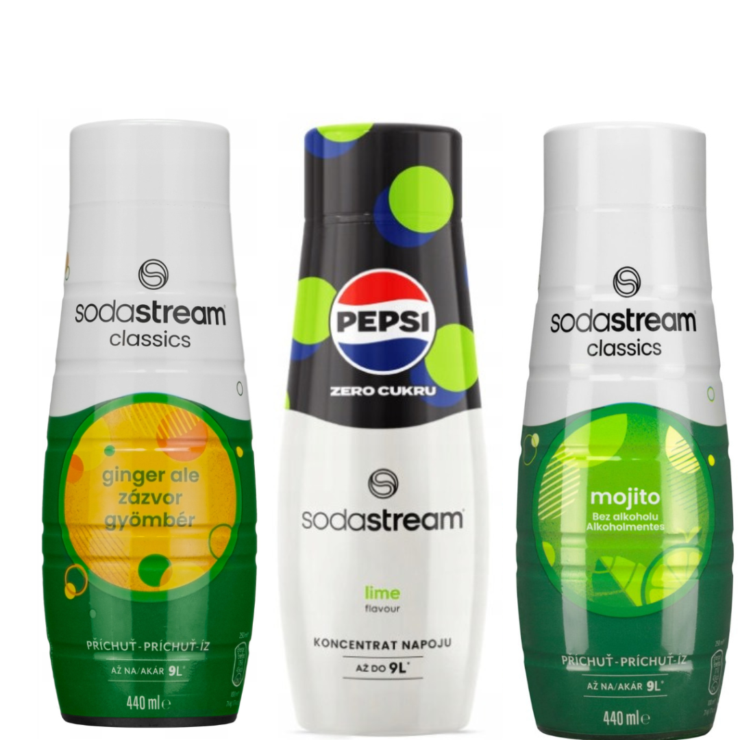 3 x MOJITO + GINGER ALE + PEPSI MAX LIME SYRUPS