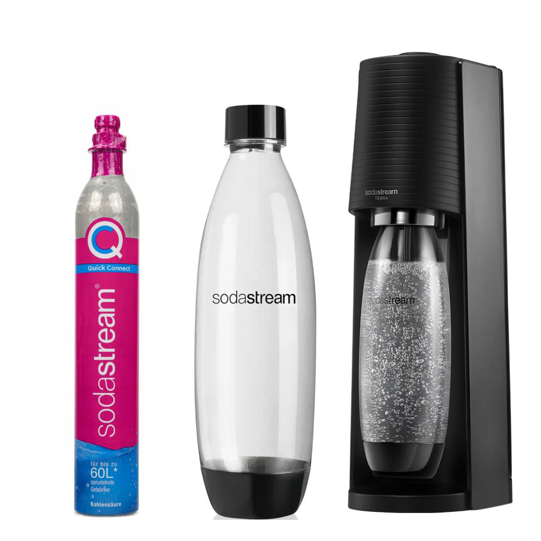 Water Filter Jug 2.6L White  + SodaStream Saturator+ 3 Syrups