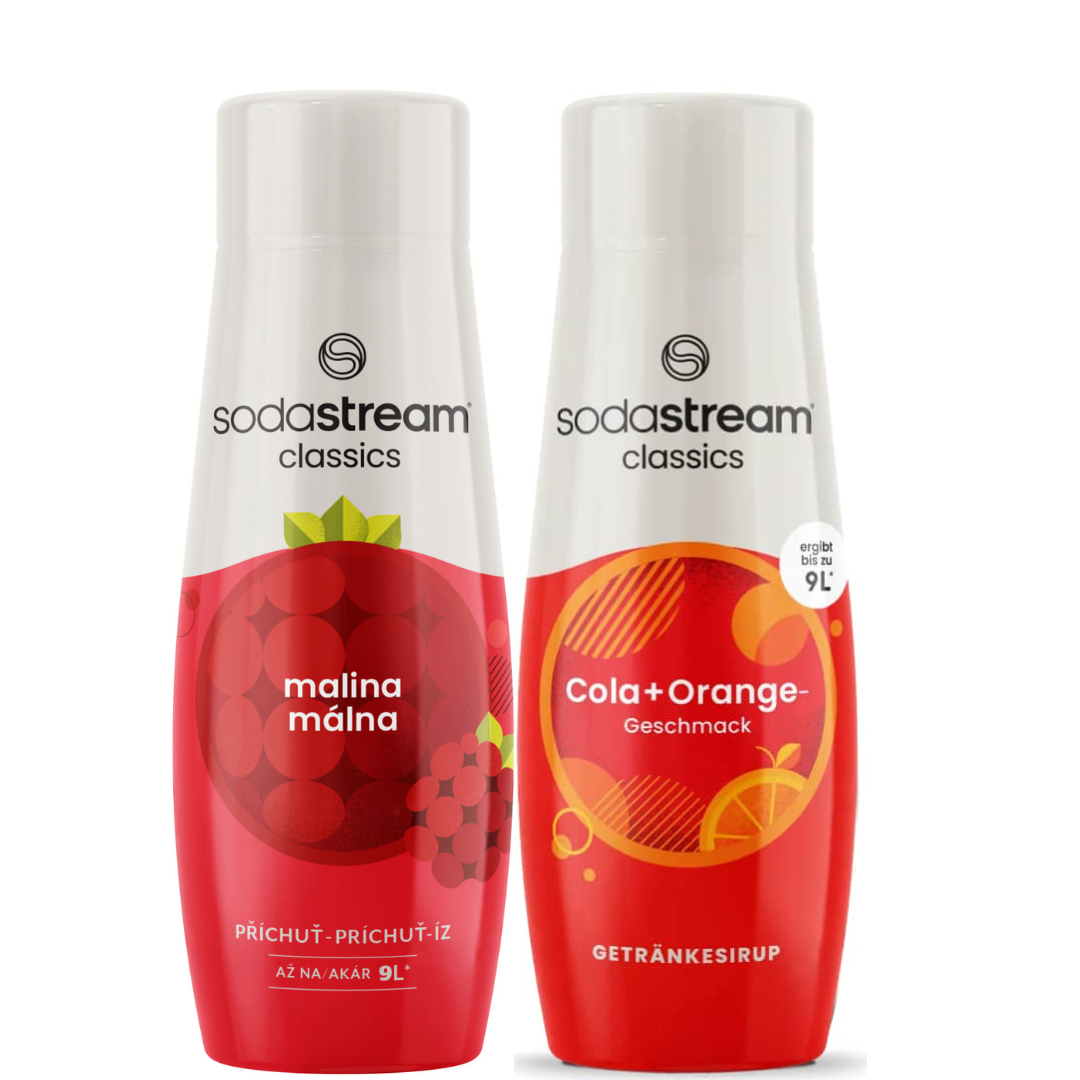 2 x SodaStream Raspberry + Cola Orange syrups