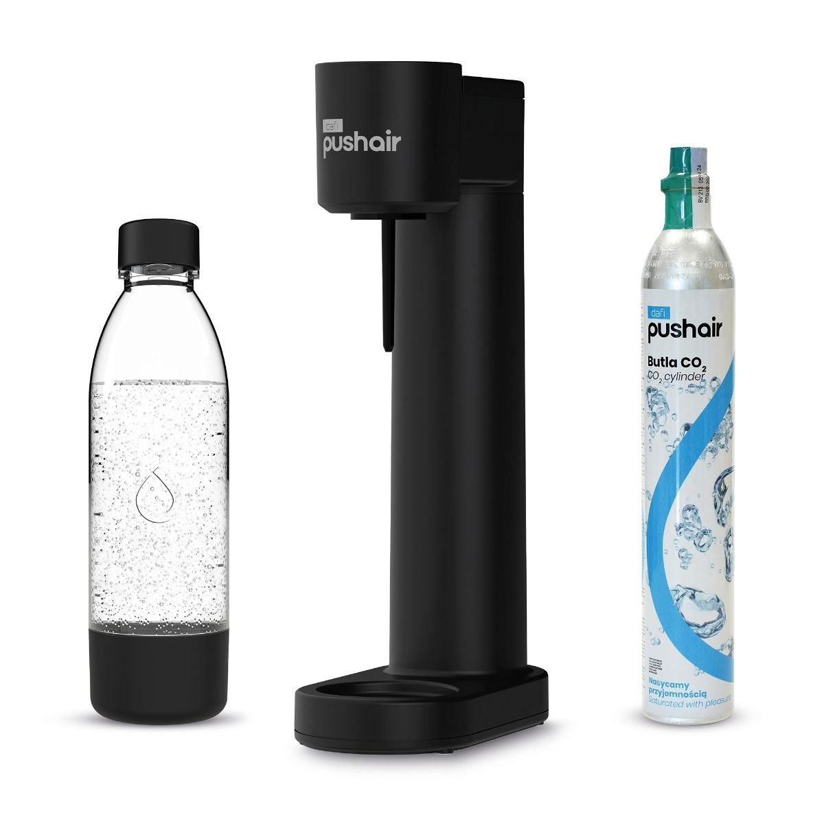 Dafi PUSHAIR water saturator black siphon + CO2 cartridge + 0.7 bottle