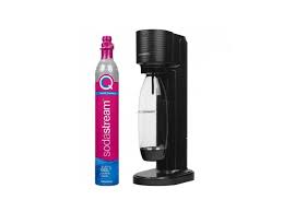 GAIA Black Soda Maker + 3x Syrups + Philips Water Filter Jug 2.6L White