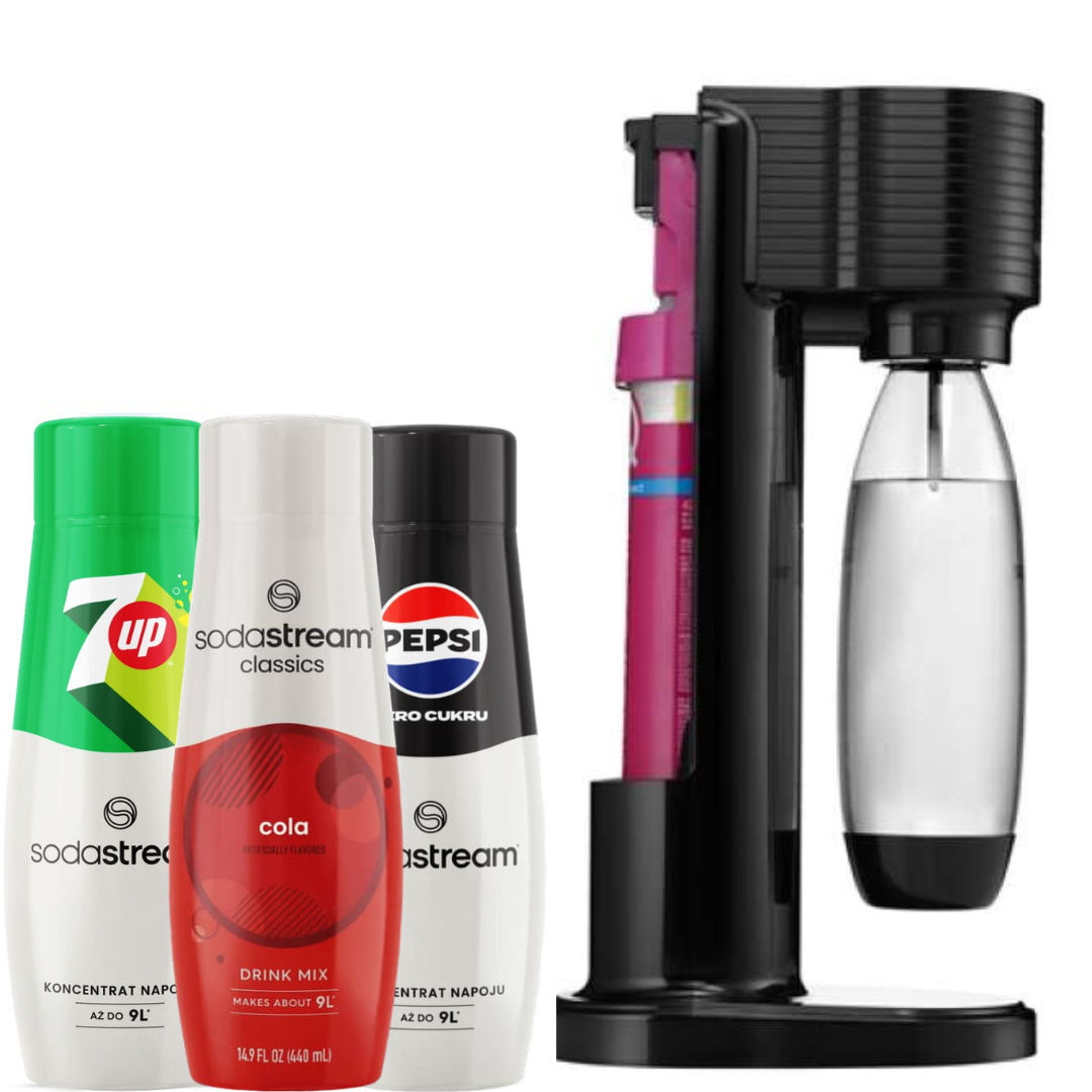 Black soda maker GAIA + 3 x Syrups