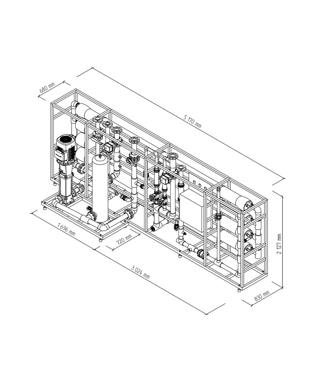 Système d’osmose inverse professionnel MO16 8"
