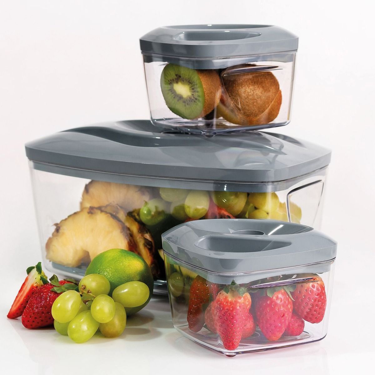 Ensemble de 5 contenants alimentaires sous vide SeeYoo gris