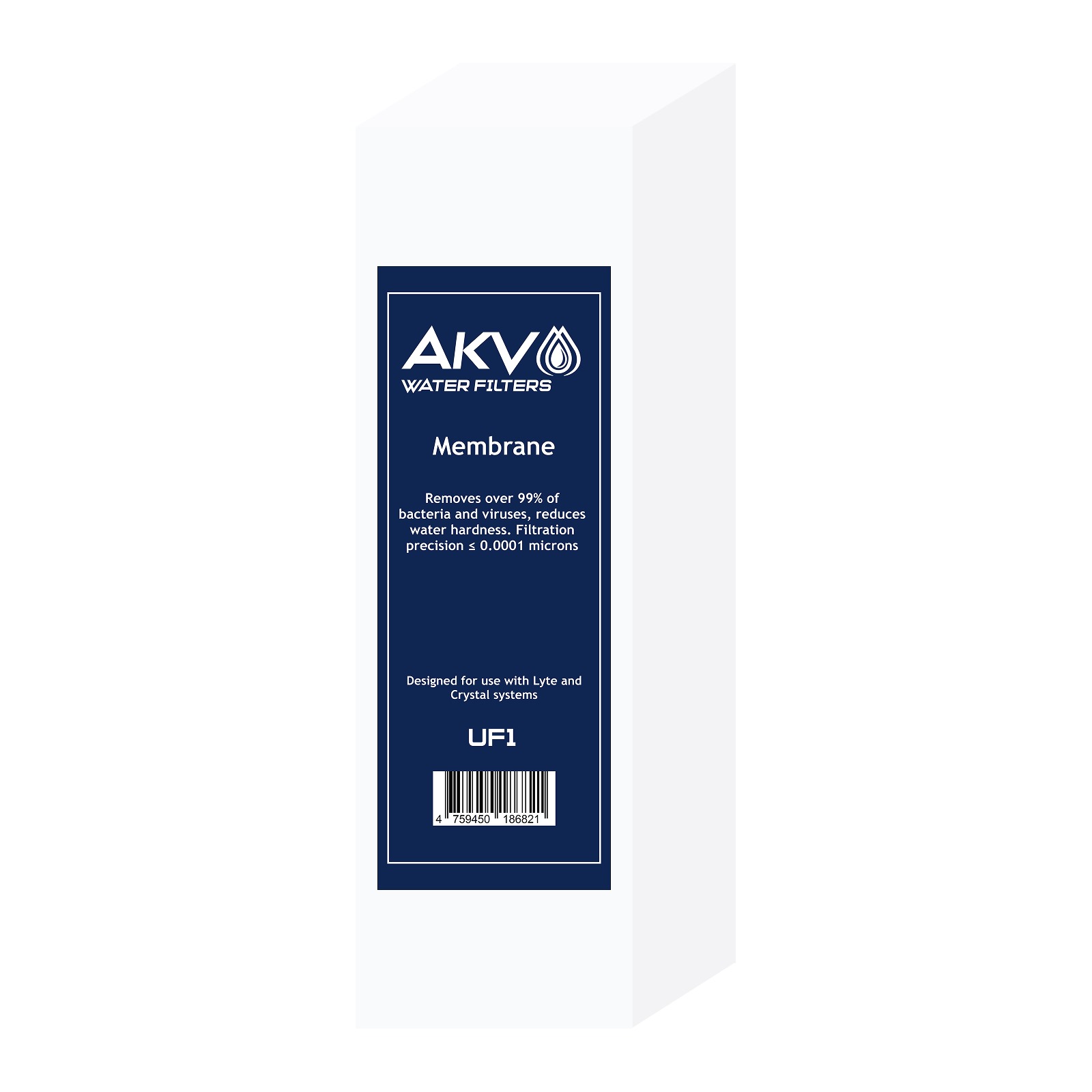 AKV UF1 — cartouche de membrane d'ultrafiltration de remplacement, 0,001 micron (analogue du filtre K7B)