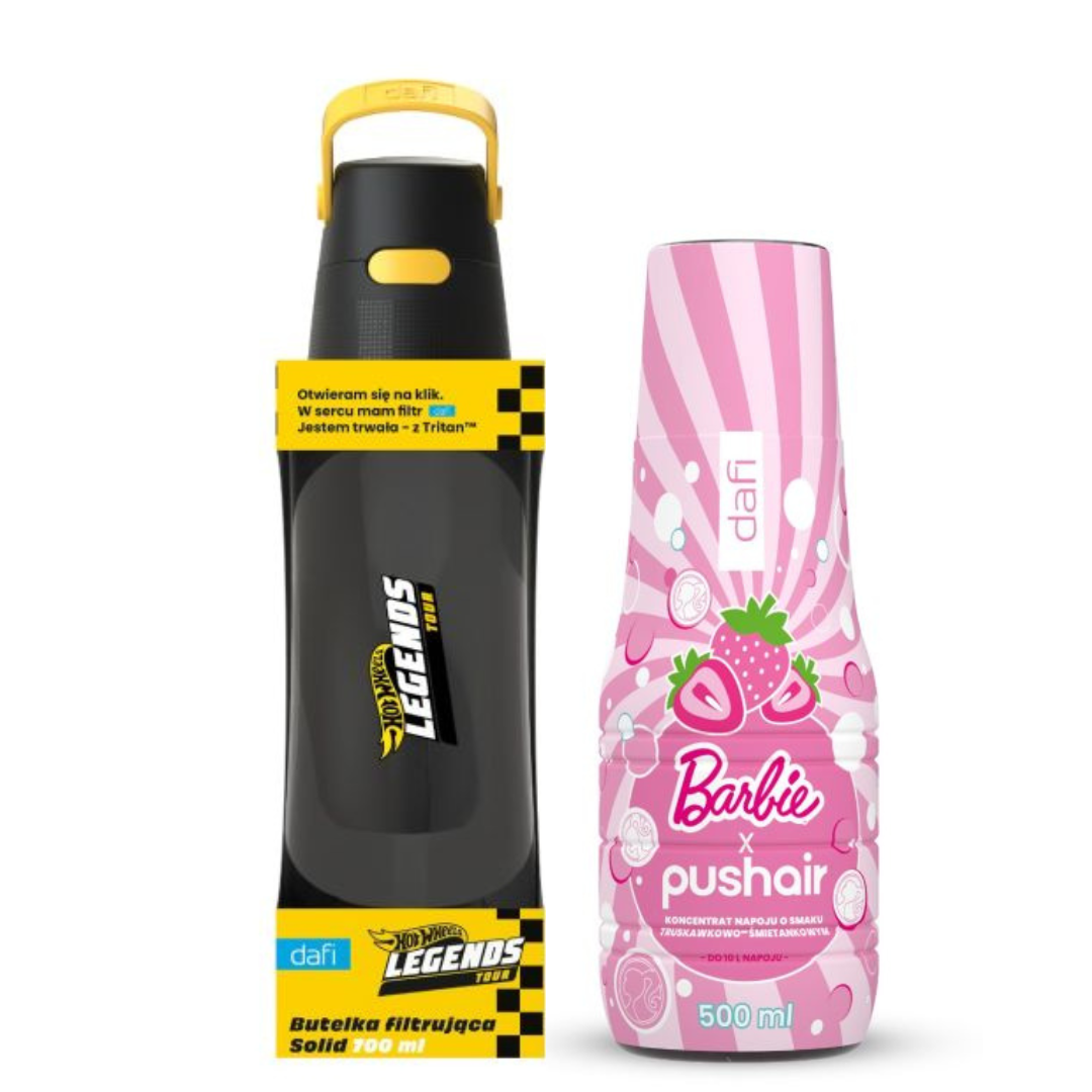 Dafi SOLID HOT WHEELS Filter Bottle 0.7 l + BARBIE Syrup