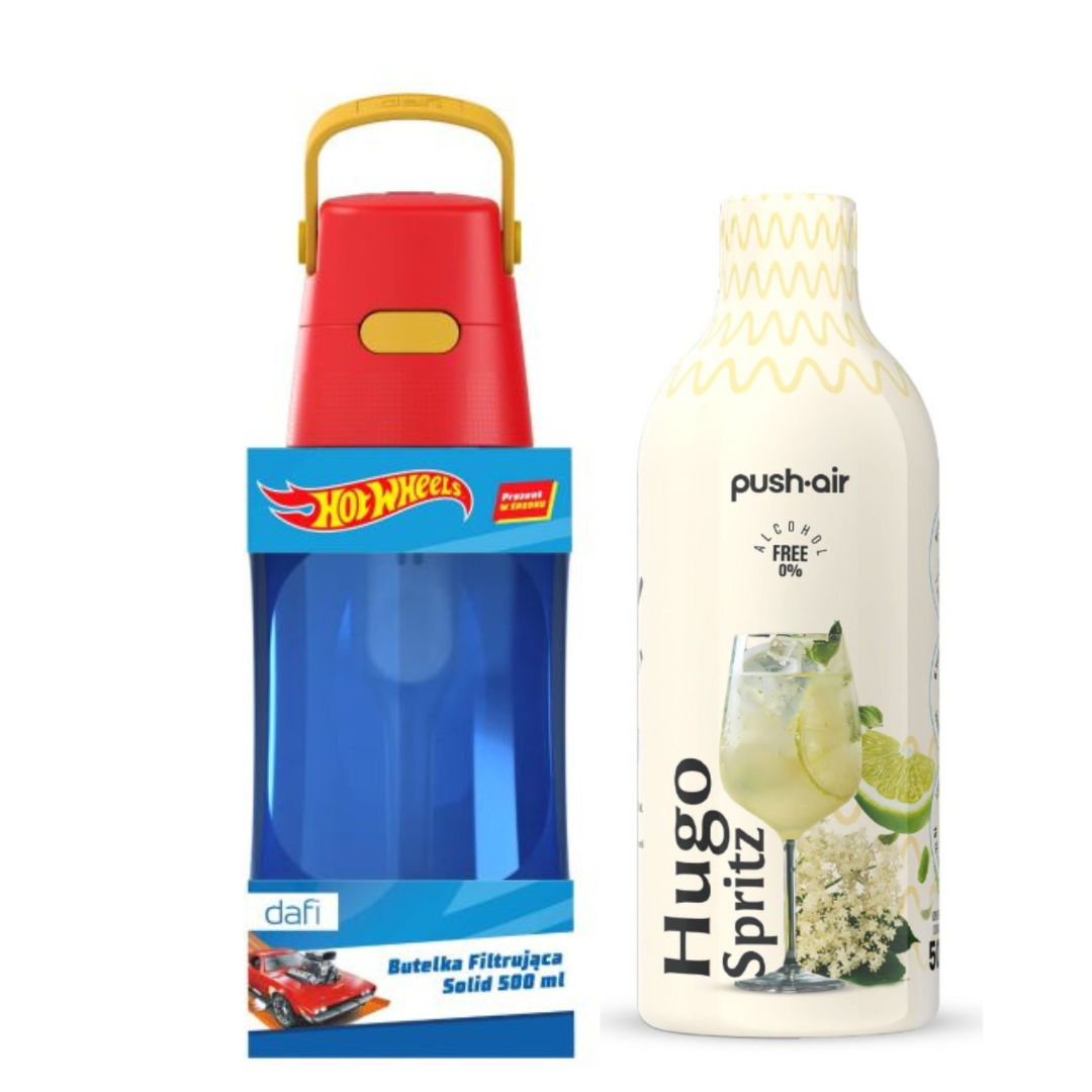 Bouteille filtrante Dafi SOLID HOT WHEELS 0,5 L + Sirop Hugo Spritz