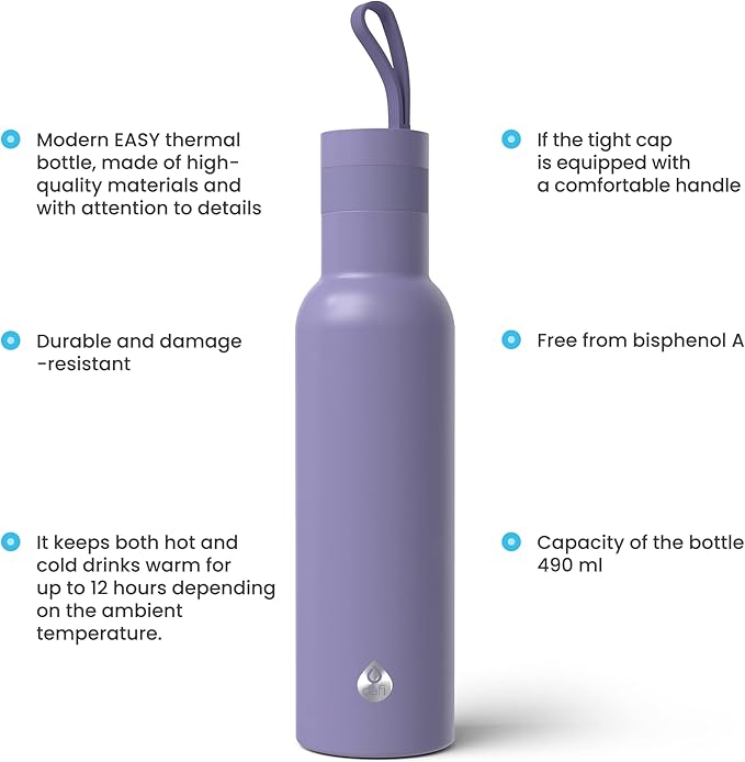 Bouteille thermo en acier inoxydable Dafi EASY 490 ml violette