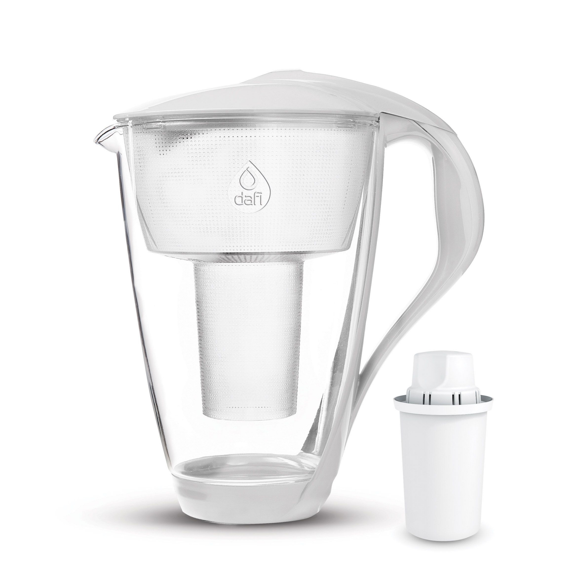 Carafe filtrante en verre Dafi Crystal (blanche)