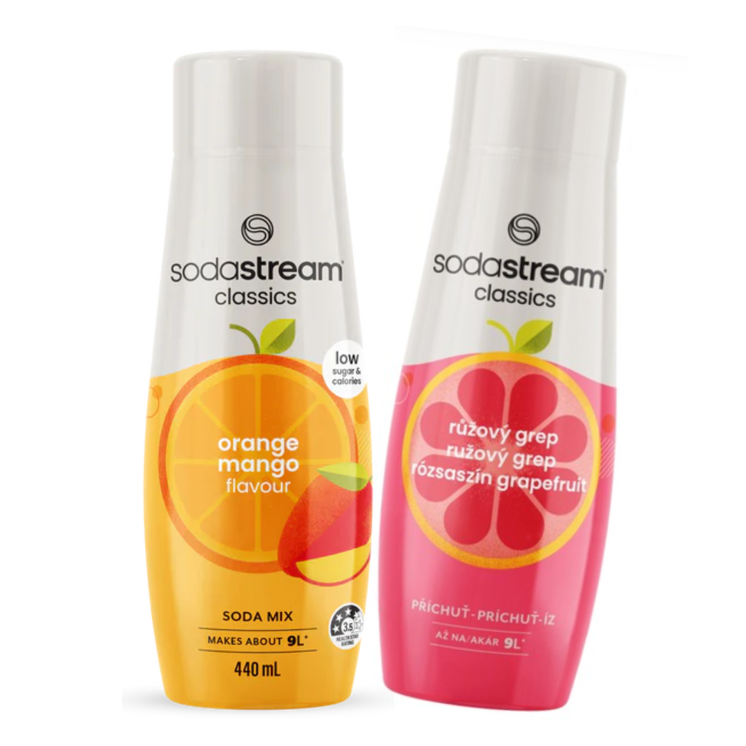 2 x Růžový grep + Pomeranč-Mango sirupy