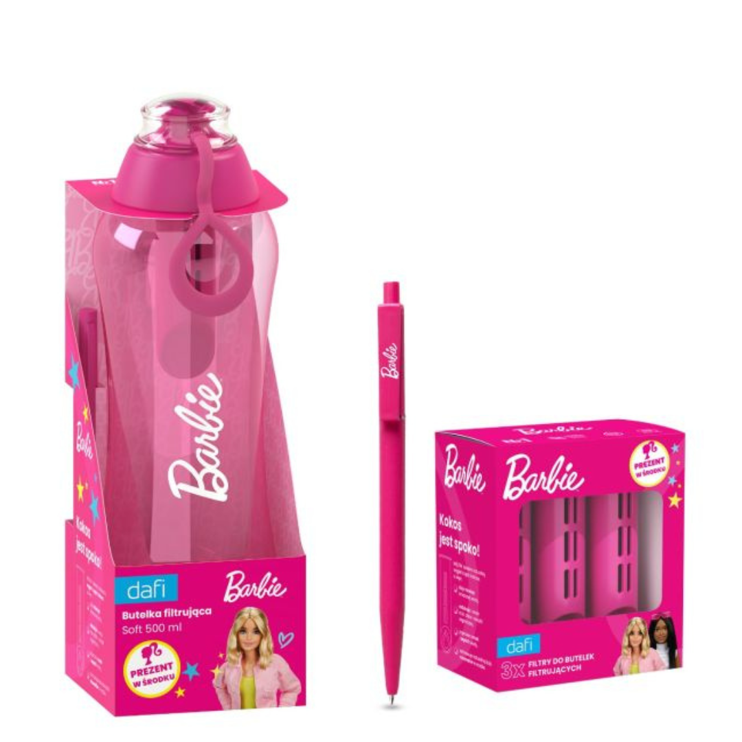 Set de bouteille filtrante BARBIE Dafi SOFT 0,5 Pink avec 4 filtres