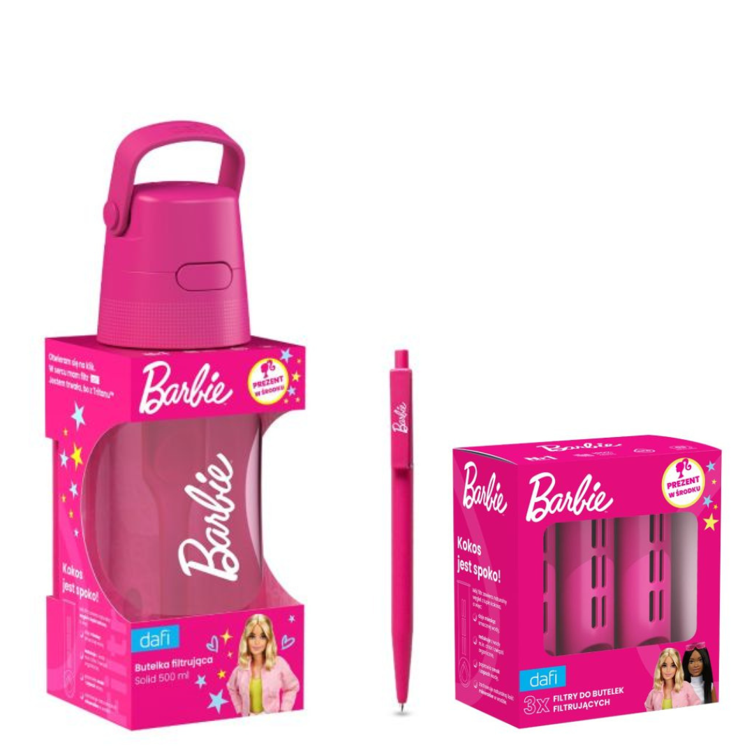 Bouteille filtrante BARBIE Dafi SOLID 0.5 Pink Set avec 4 filtres