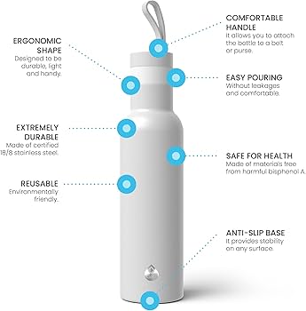 Bouteille Thermo Dafi EASY en Acier Inoxydable 490 ml Blanche
