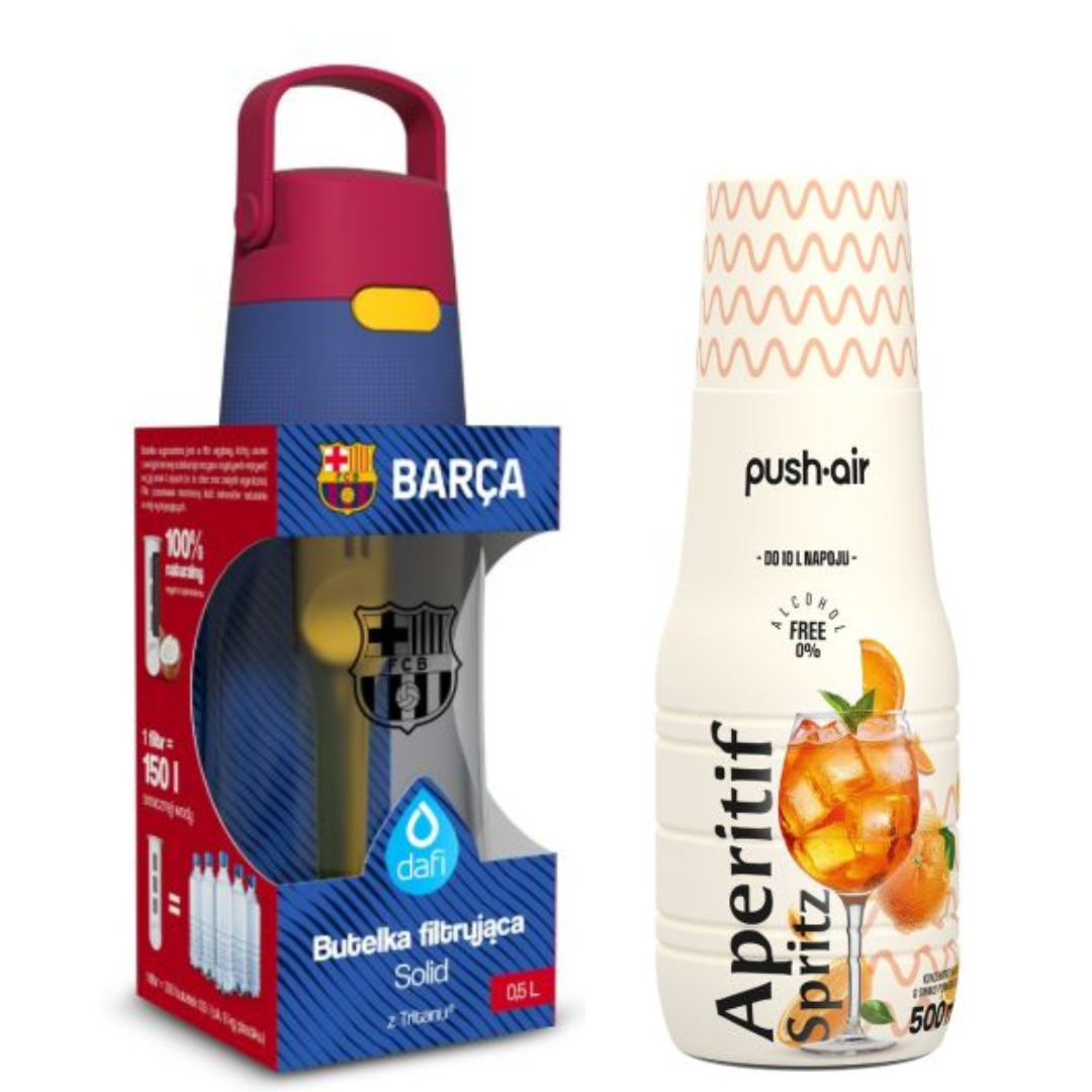 Dafi Solid 0,5 bouteille filtrante FC Barcelone + sirop Aperitif