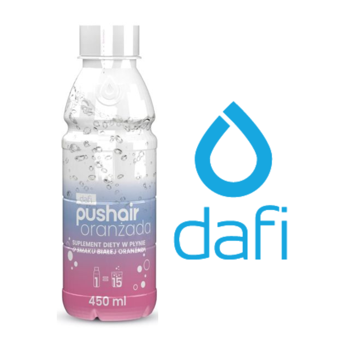 PUSHAIR Dafi Saturateur d'Eau Noir + Cartouche CO₂ + Bouteille 0,7 L + Sirop Soda Orange Blanche 450 ml