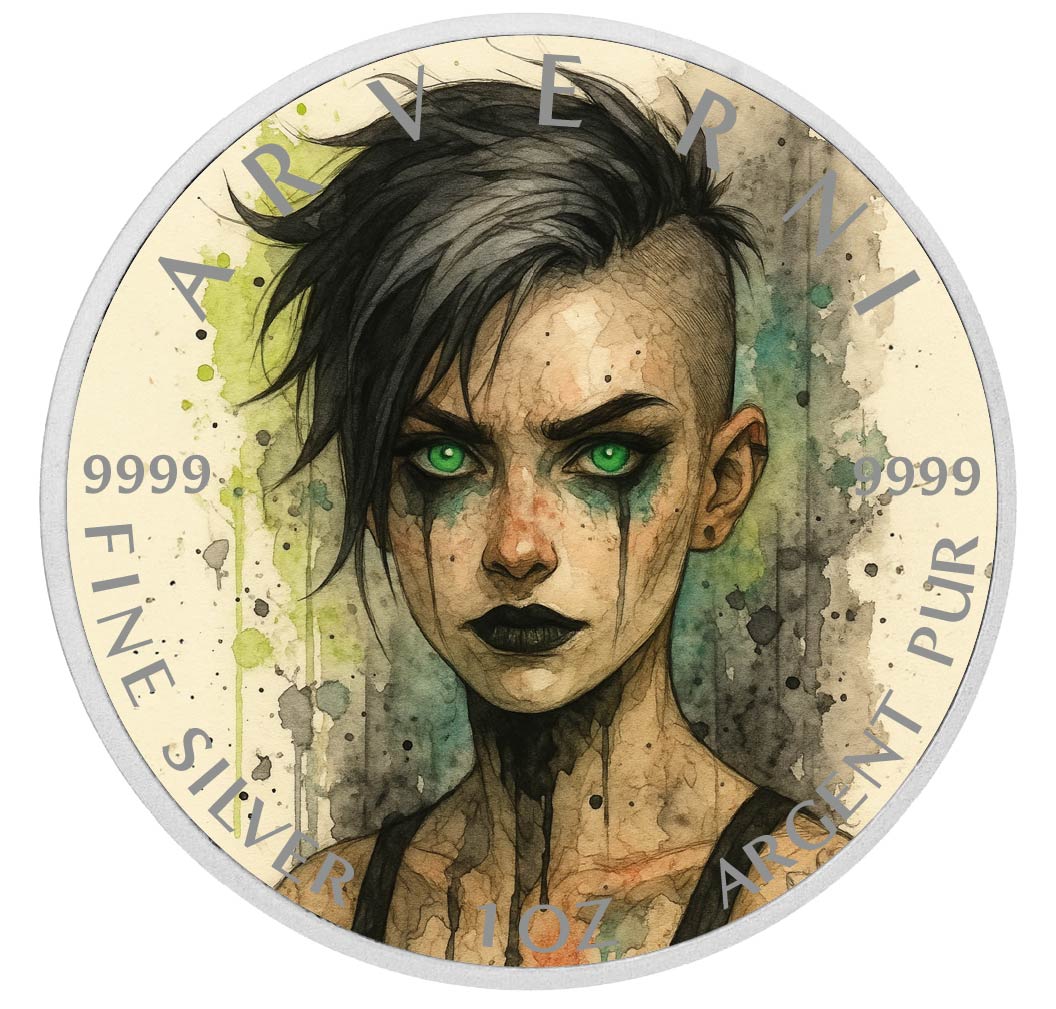 Image of  2026 Australia 1oz 9999 Silver BU Verdant Vengeance The Emerald Flame Colourize coin