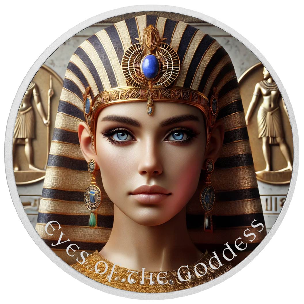 Image of  2026 Australia 1oz 9999 Silver BU Eyes of the Goddess Light of Ma'at Colou coin