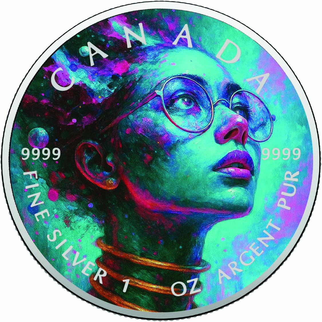 Image of   2026 Canada 1oz Silver BU Celestial Ascent The Starlight Dreamer Colourized coin
