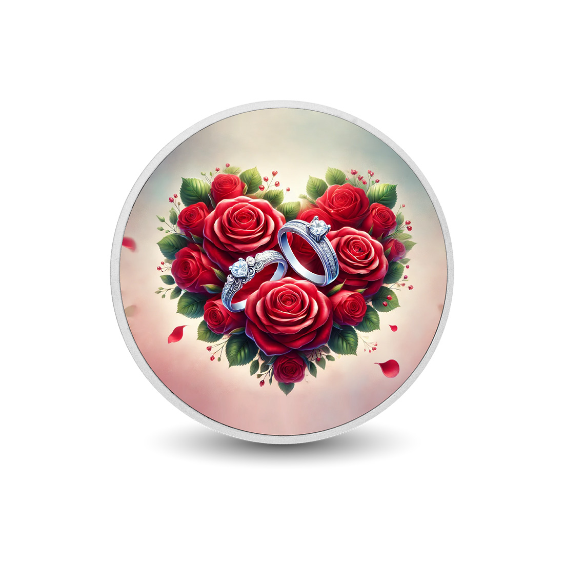 Image of  Verflochtene Herzen 1oz Silber Farbmünze coin