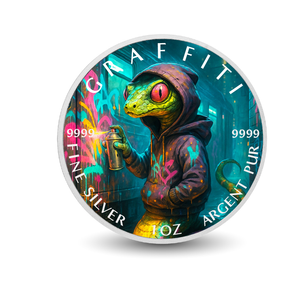 Image of  Alley Reptile The Spraymaster 1oz Fine Silver Coloured Coin coin