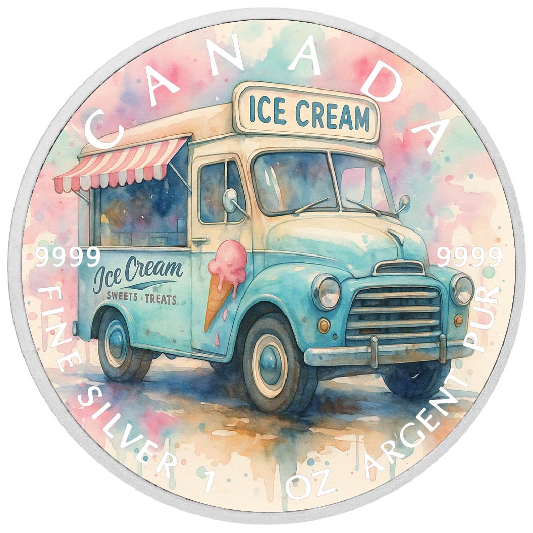 Image of  2026 Australia 1oz 9999 Silver BU Sweet Rides Scoops of the Past Colourized coin