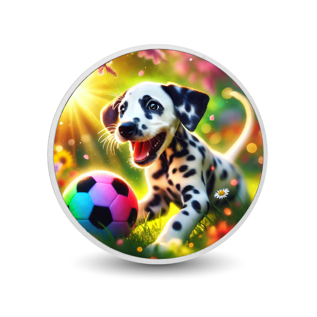 Image of  Rainbow Bliss: A Dalmatian's Delight 1oz Coin coin