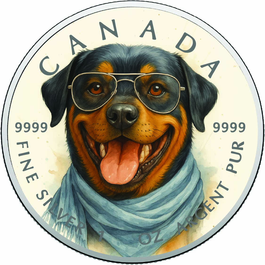 Image of  2026 Canada 1oz 9999 Silver BU Smiles & Style Colourized coin