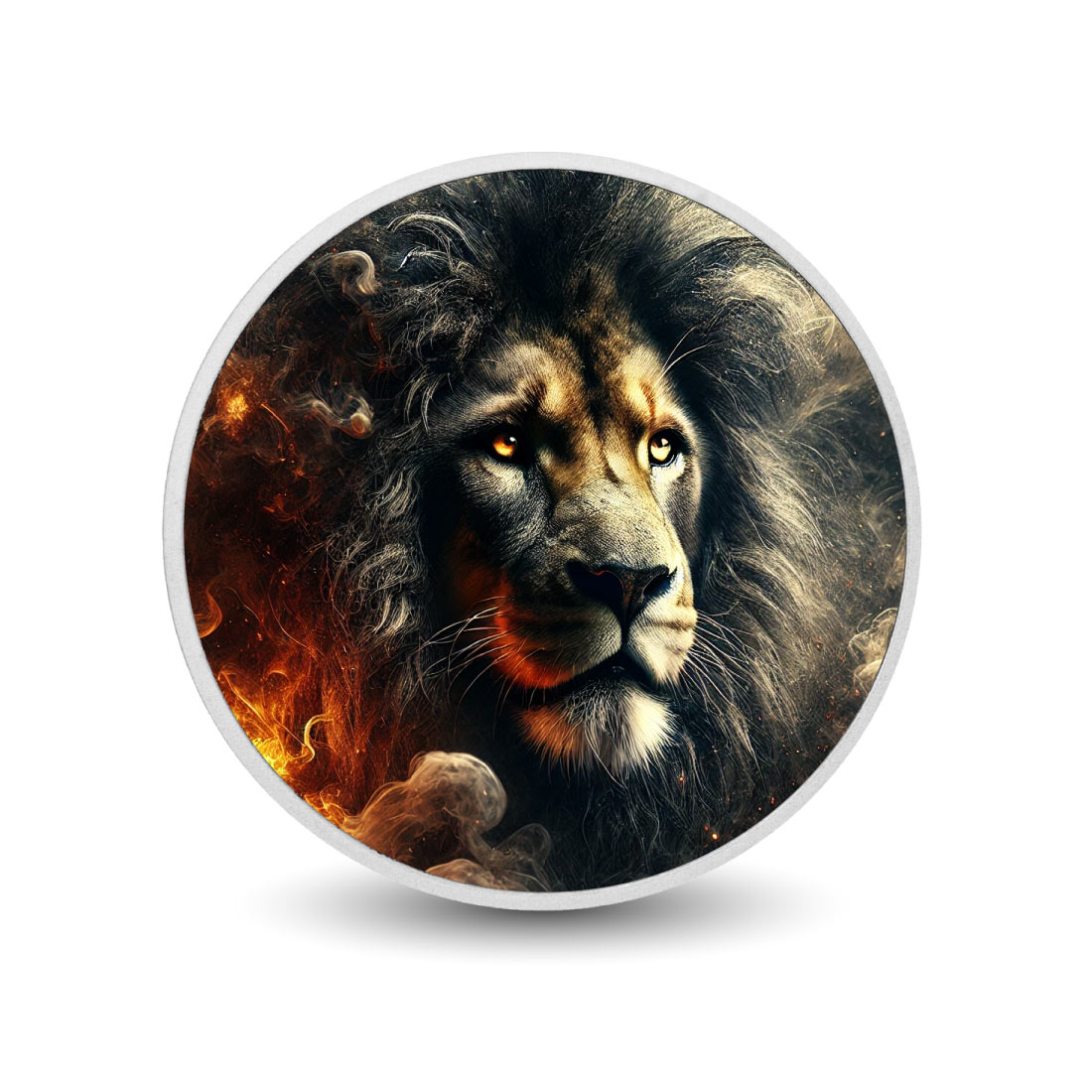 Image of  Majestätischer Löwe in feurigem Glühen 1oz Silberfarbig coin