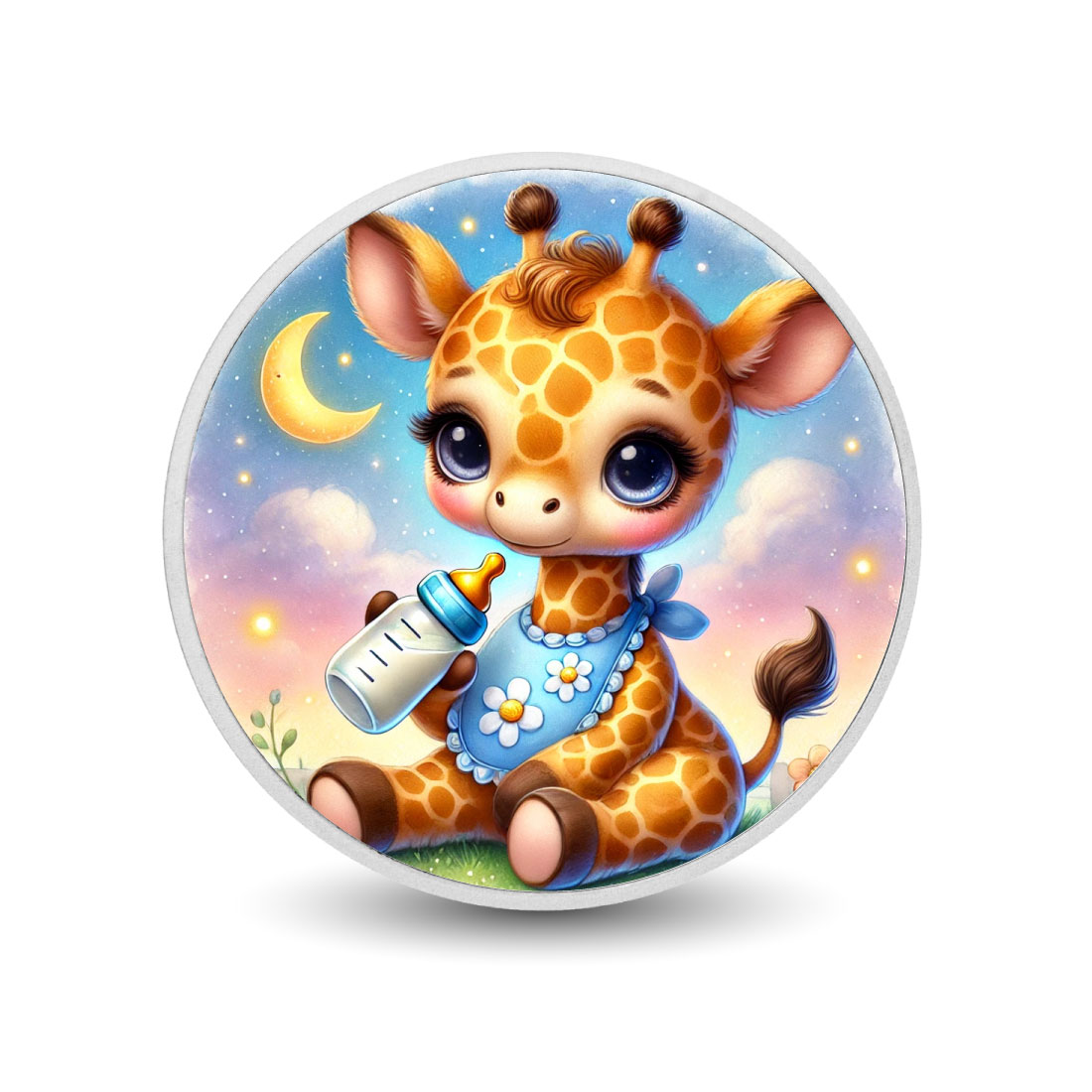 Image of  Dreamy Night Giraffe 1oz Silver Coloured Coin coin