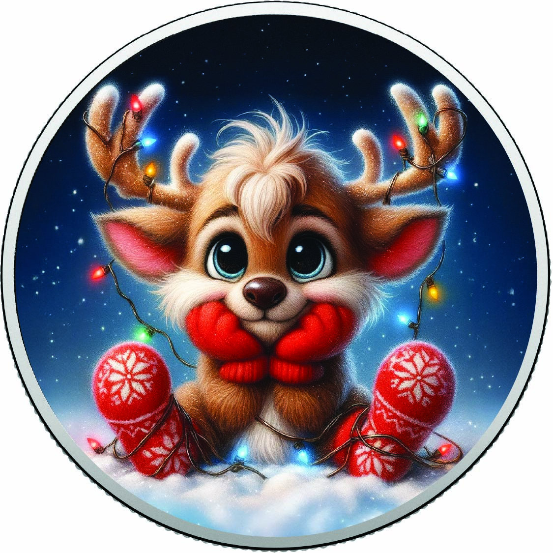 Image of  „Little Reindeer Magic“ – 1-Unze-Farbmünze aus Feinsilber coin