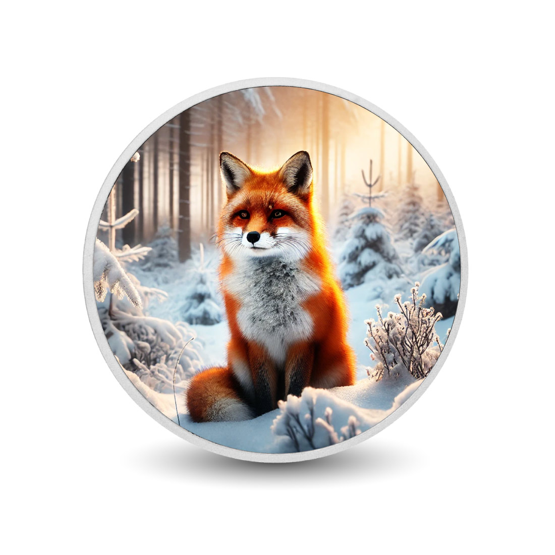 Image of  Flamme im gefrosteten Wald Silbermünze coin