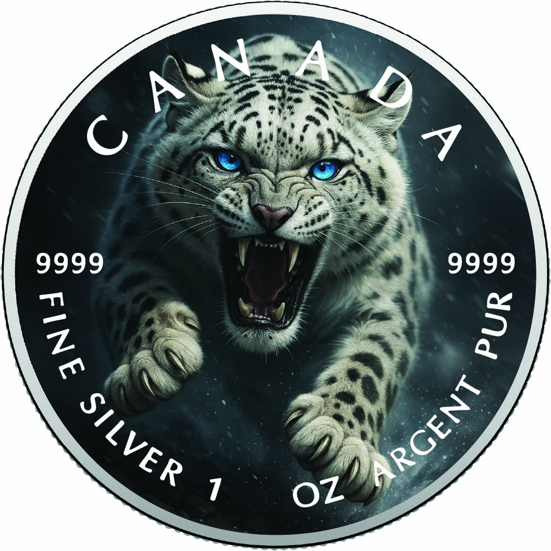 Image of   2026 Canada 1oz 9999 Silver BU The Iceborn Predator Colourized coin
