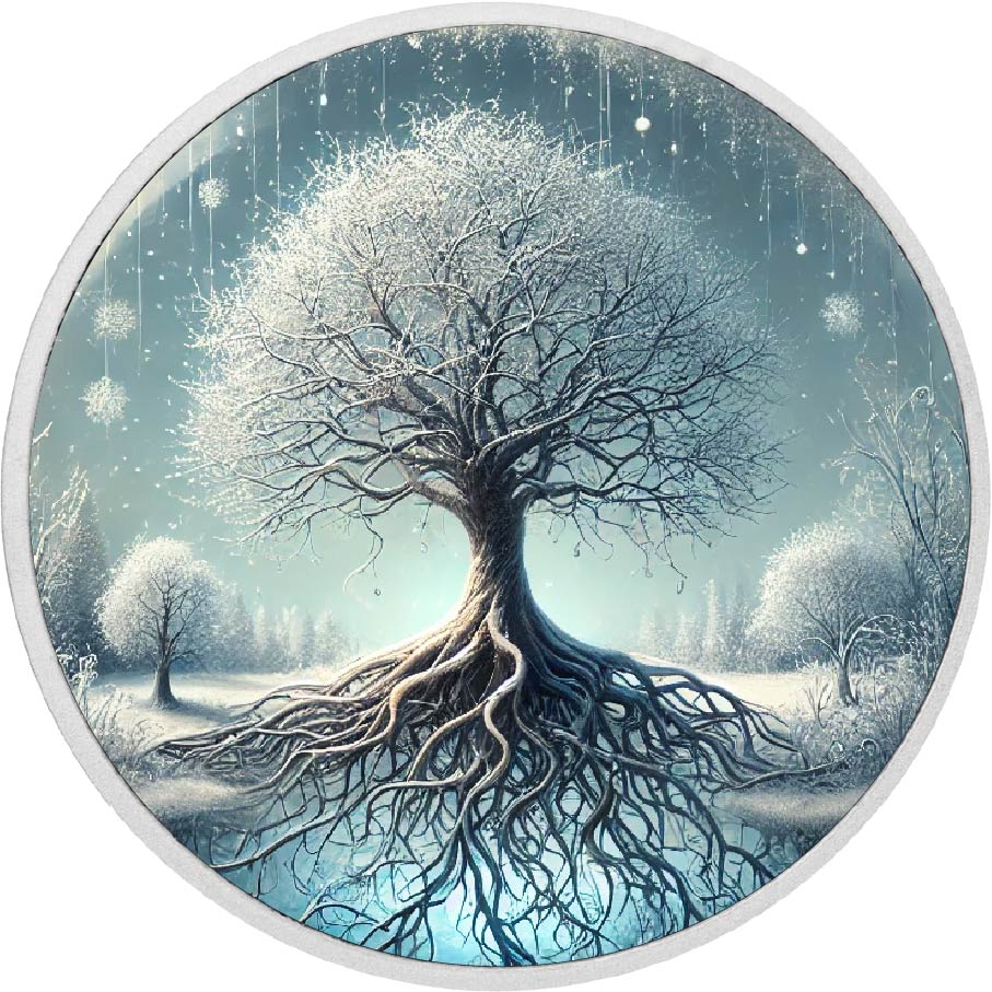 Image of  2026 Australia 1oz 9999 Silver BU Frosted Tree Colourized coin