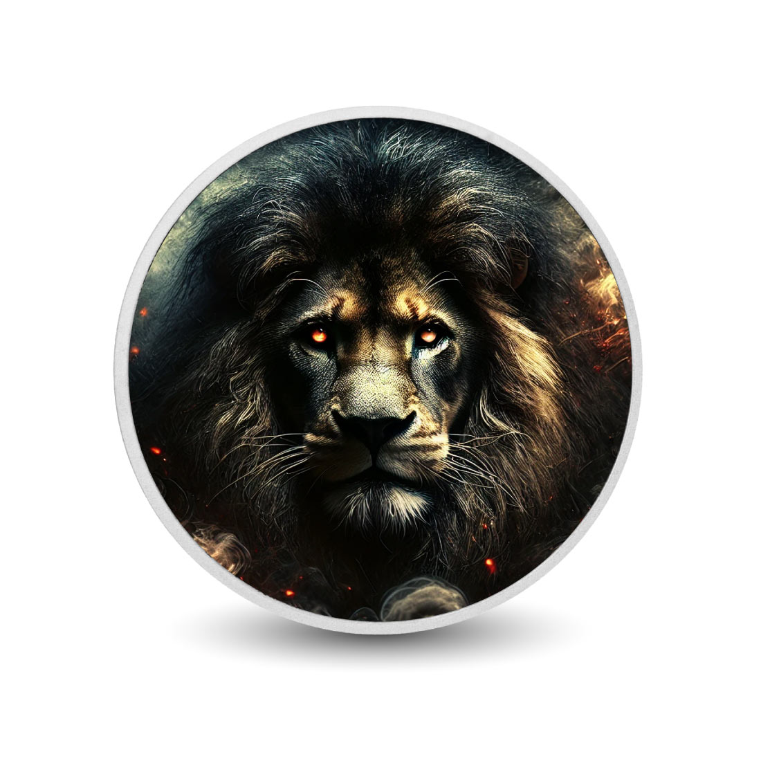 Image of  Grimmiger Blick des feurigen Königs 1oz Silberfarben coin