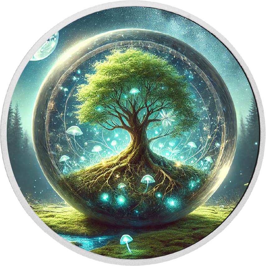 Image of  2026 Australia 1oz 9999 Silver The Balance of the Universe Radiant Tree Colouri coin