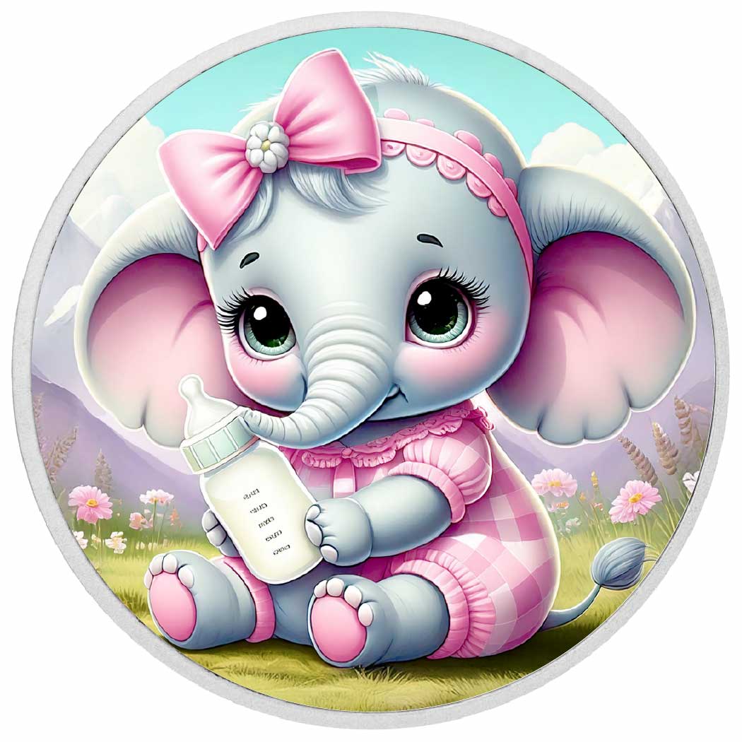 Image of  Ellies süßer rosa Schluck – 1 oz silberfarbene Münze coin