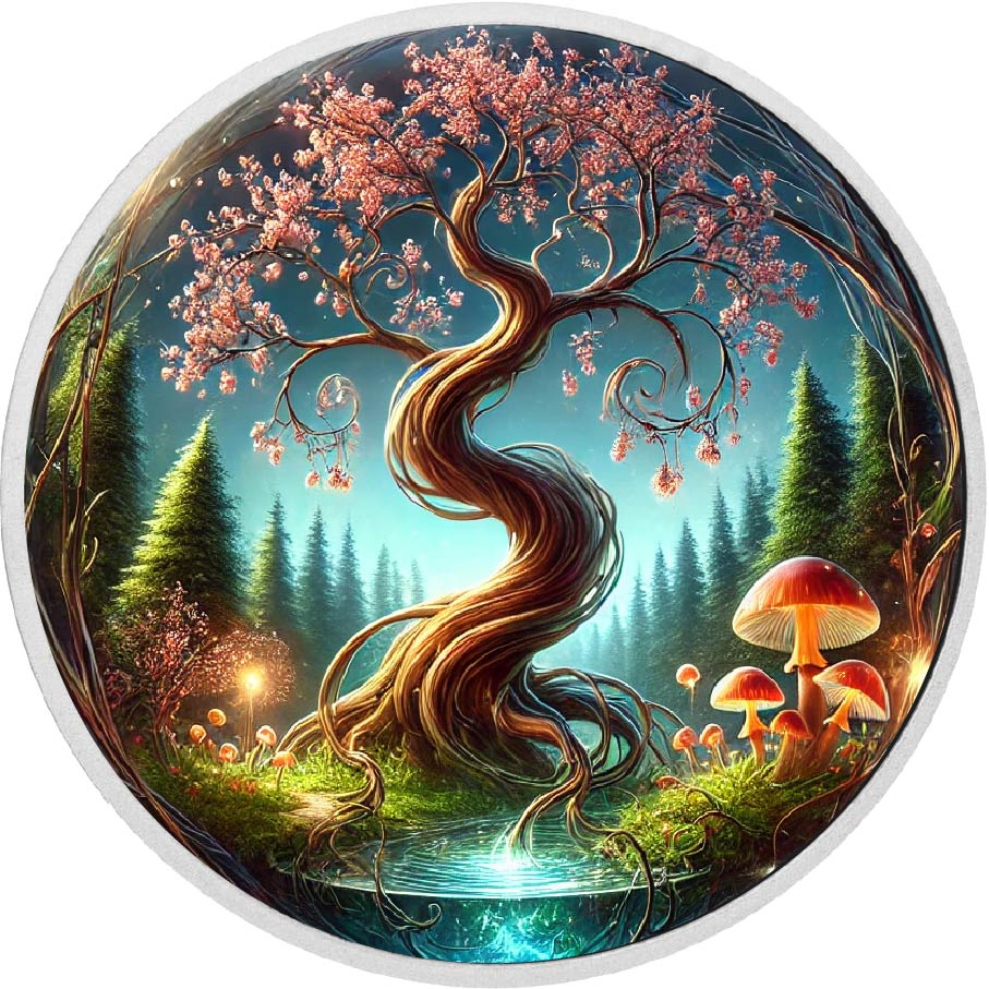 Image of  2026 Australia 1oz 9999 Silver BU Twisted Tree Colourized coin