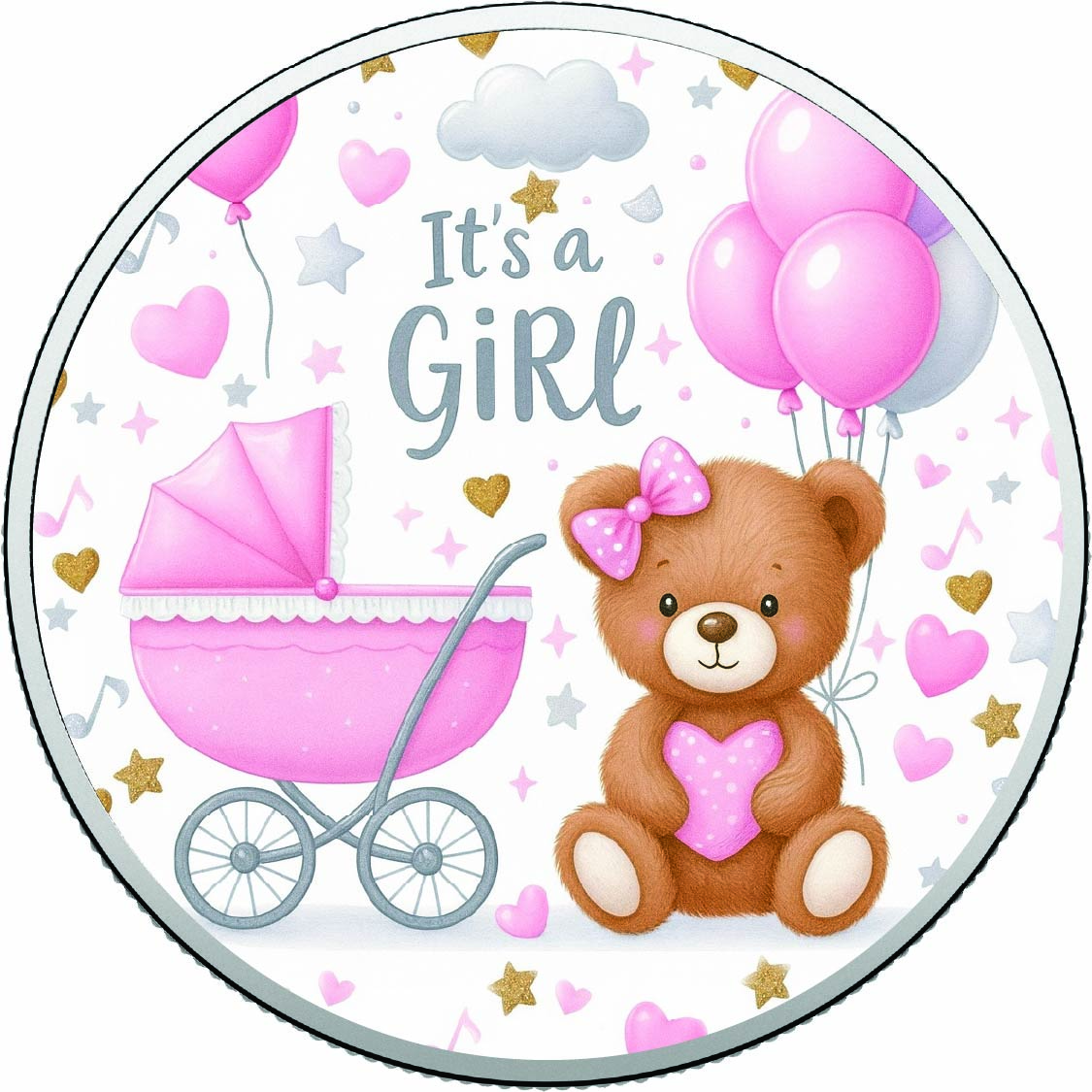 Image of  Baby Joy Welcome Little Princess 1oz Silver Coloured Coin coin