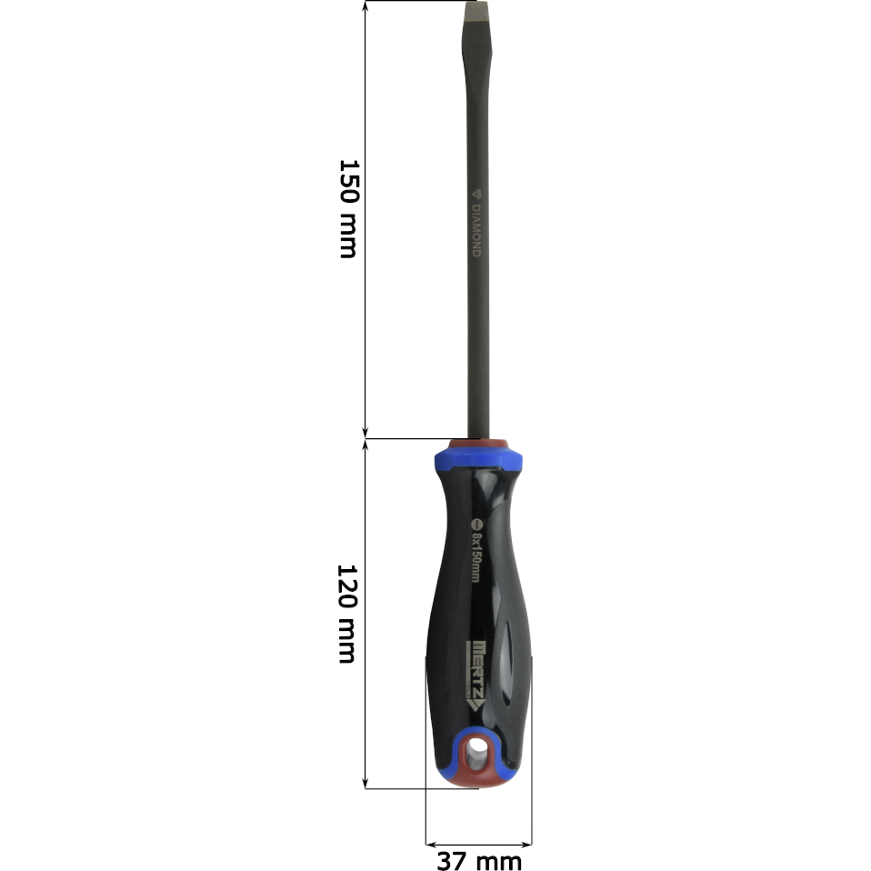 Śrubokręt DIAMOND Mertz wkrętak płaski magnetyczny M2369 8x150mm