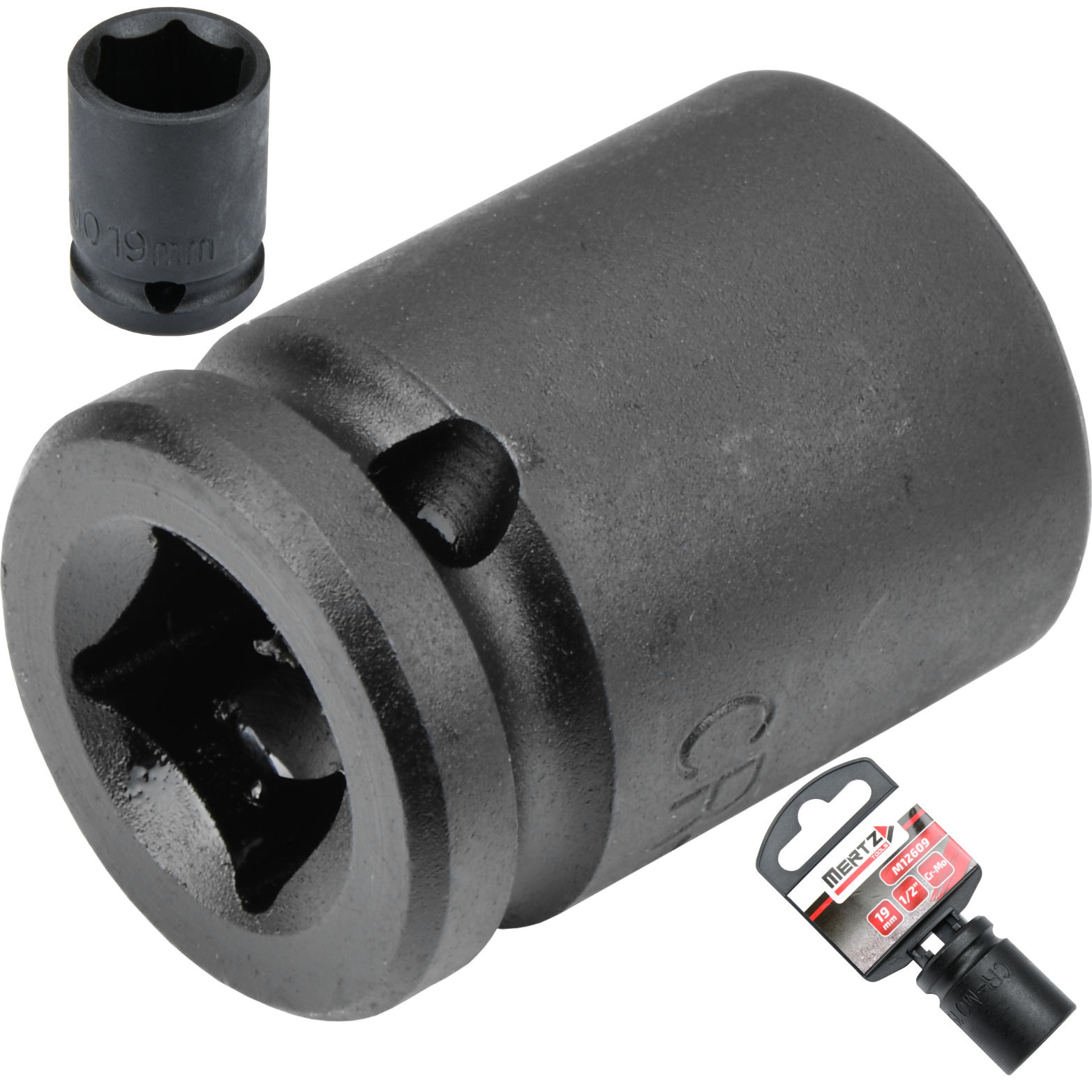 Nasadka udarowa Mertz klucz nasadowy sześciokątna Cr-Mo M12609 1/2" 19 mm